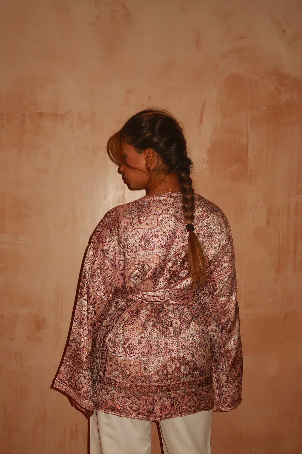 Pink Grey Kimono