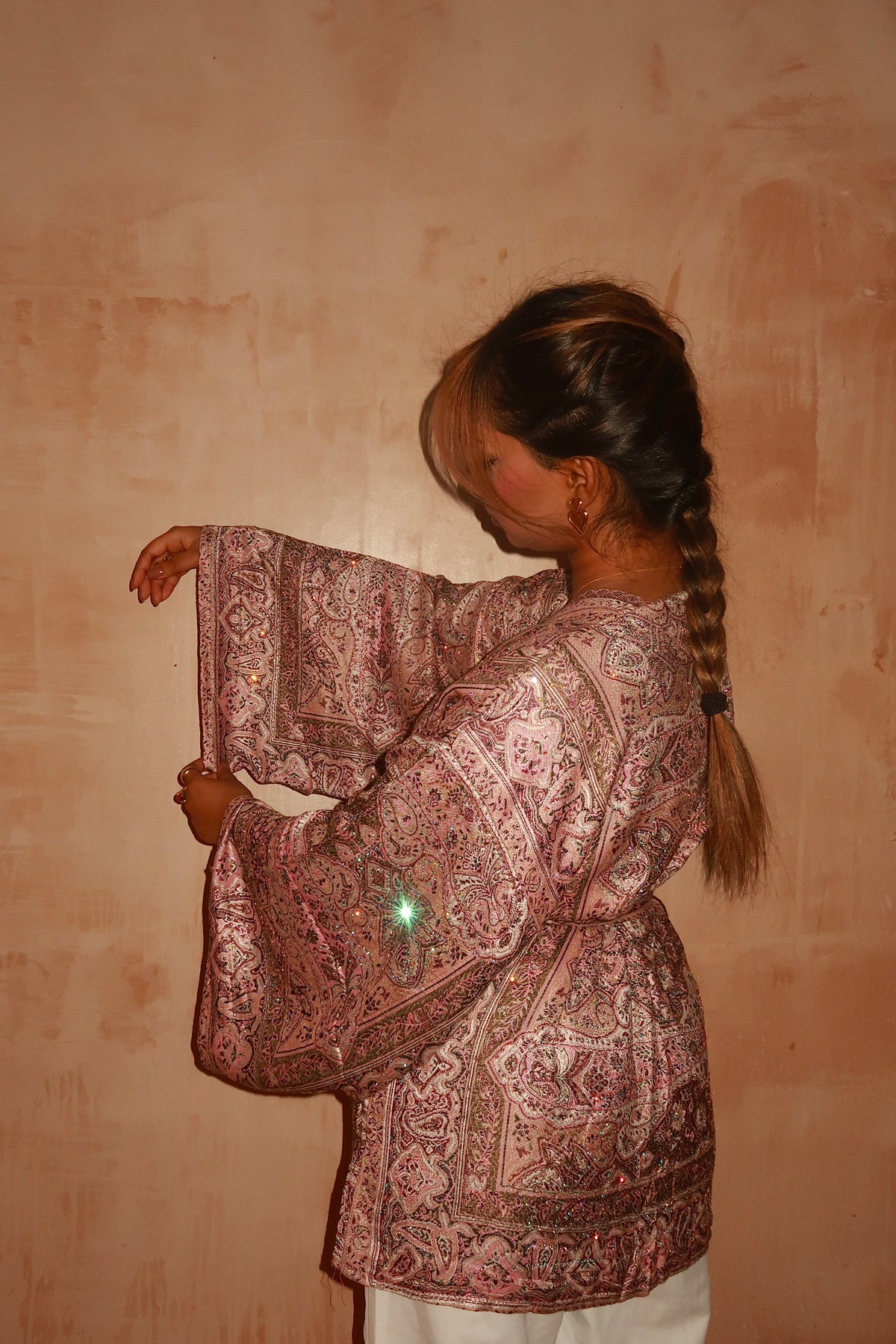 Pink Grey Kimono