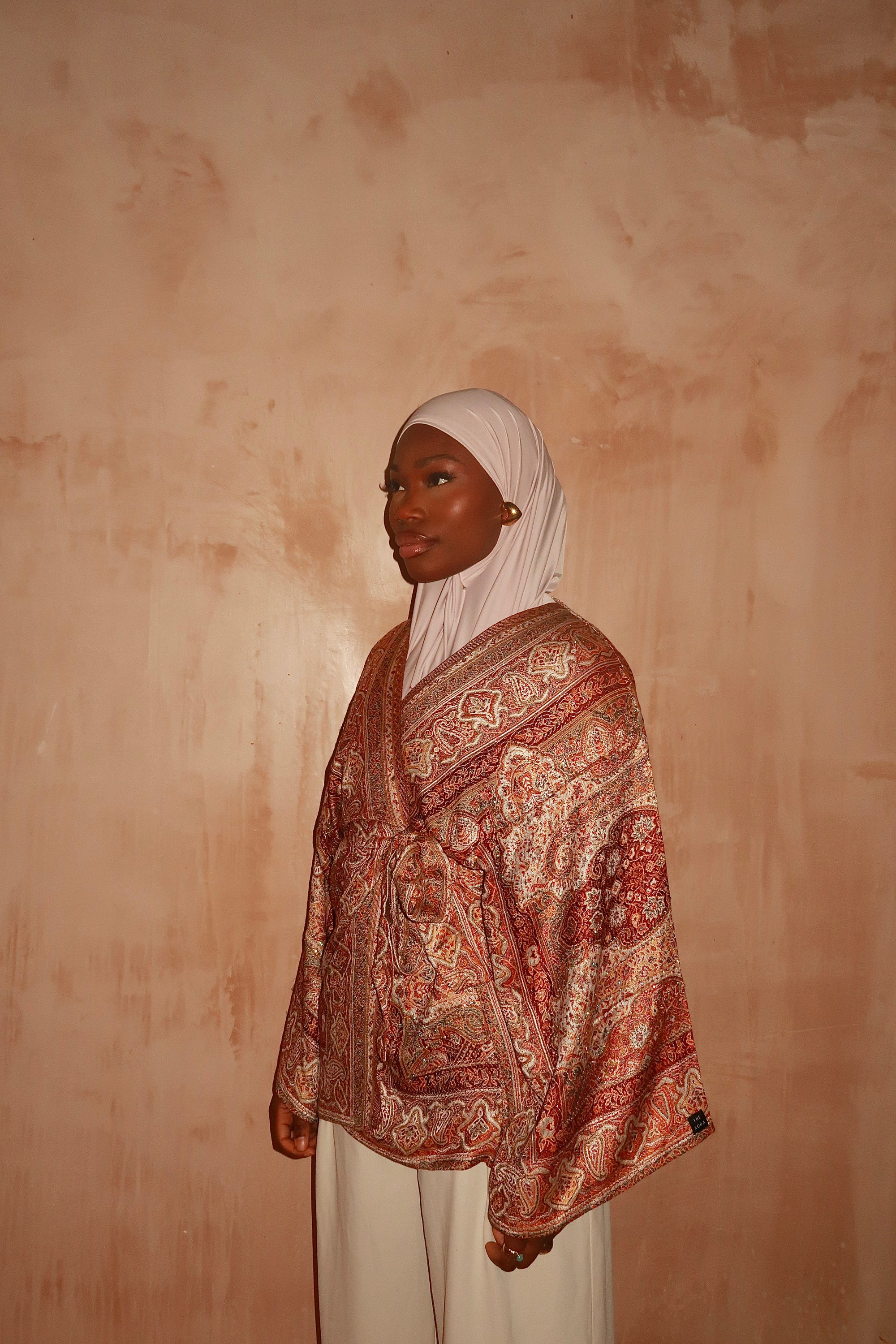 Maroon Orange Wrap top