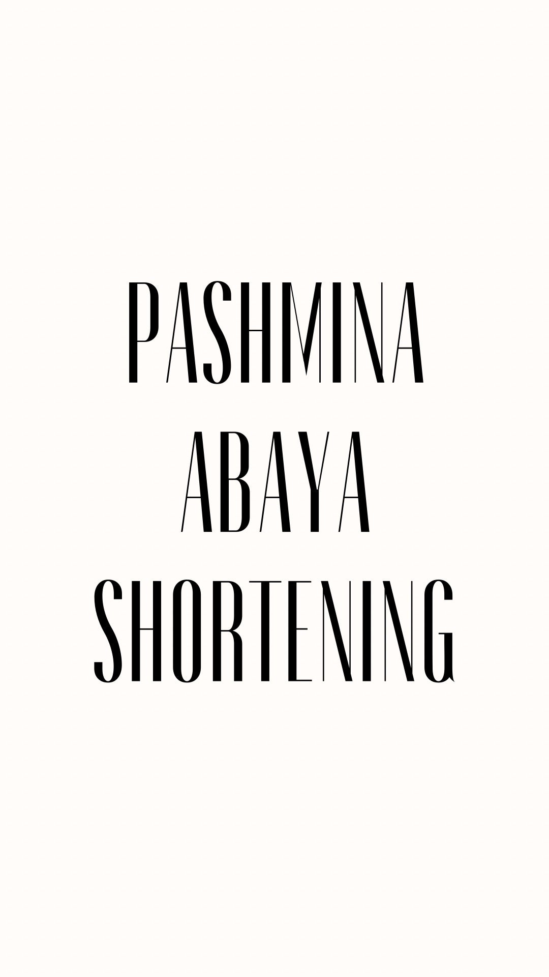 Pashmina tailoring