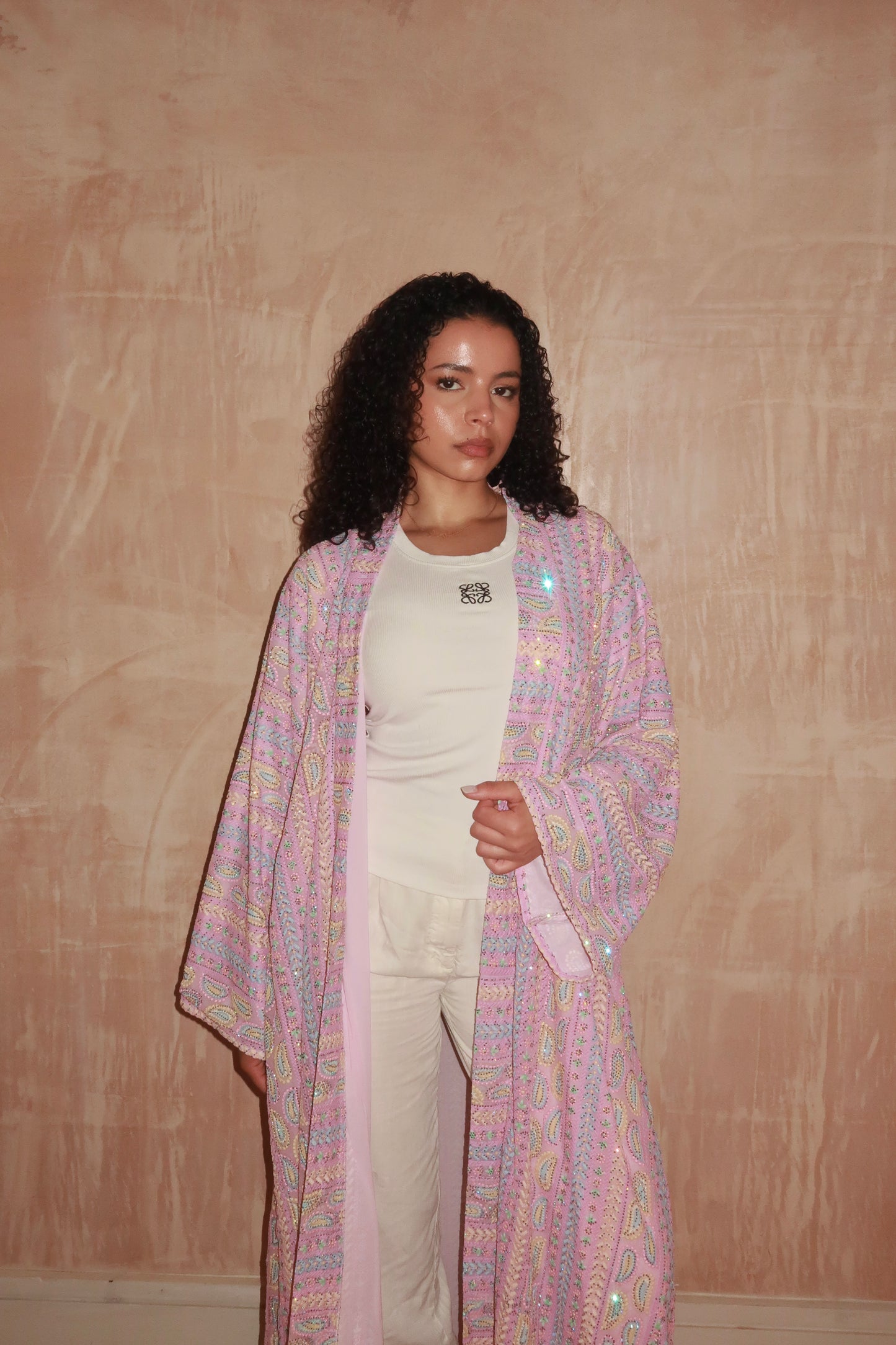 Pink Paisley Abaya