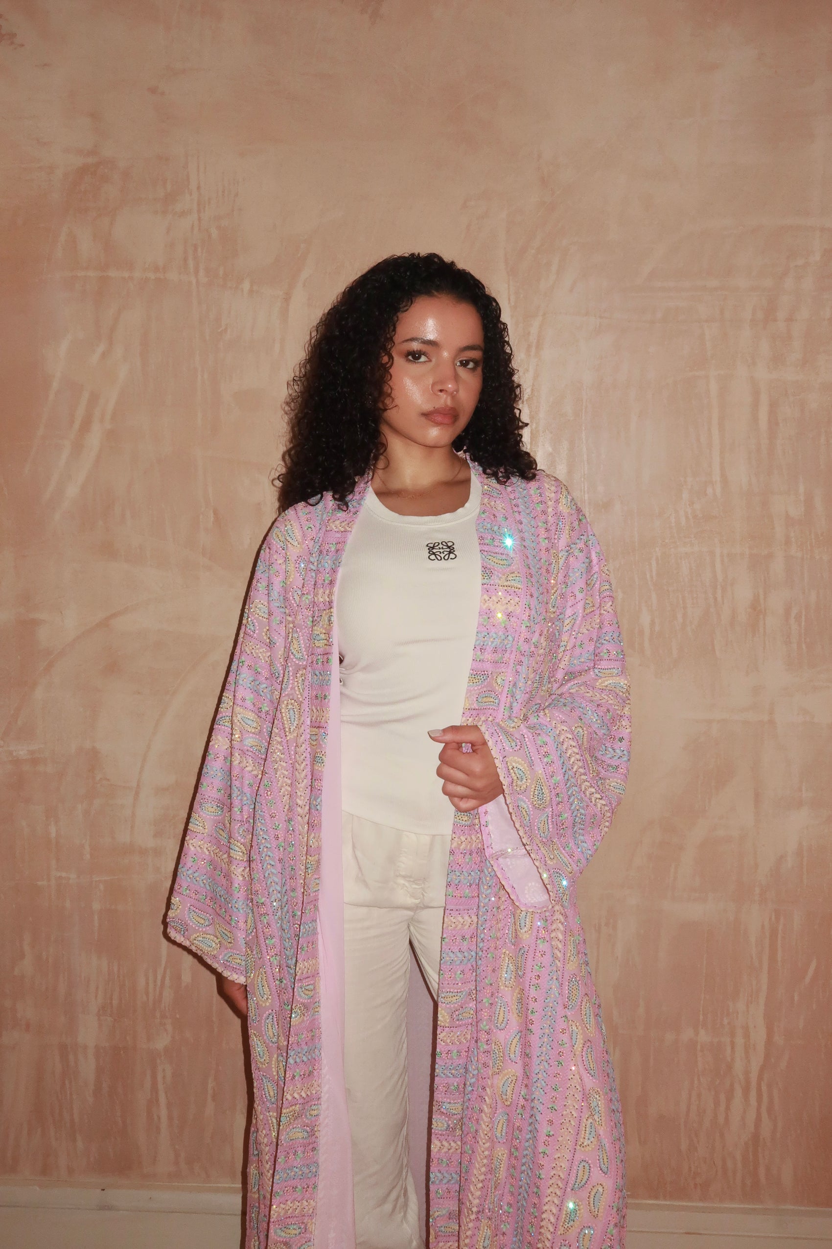 Pink Paisley Abaya