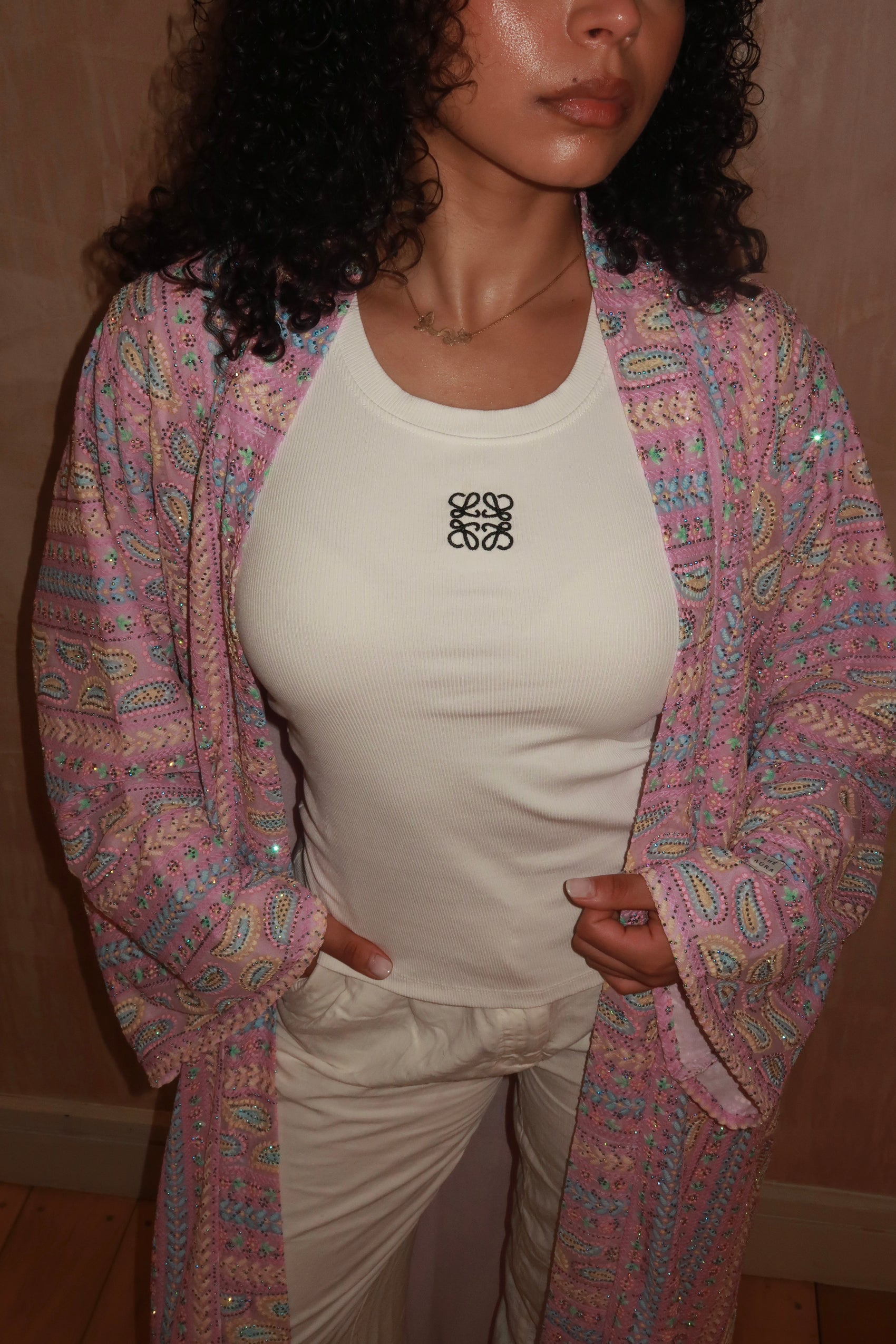 Pink Paisley Abaya